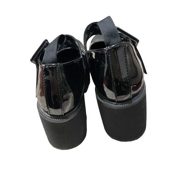 LaModa Dolls Kills Black chunky platform mary janes patent faux leather size 5 - Picture 6 of 7